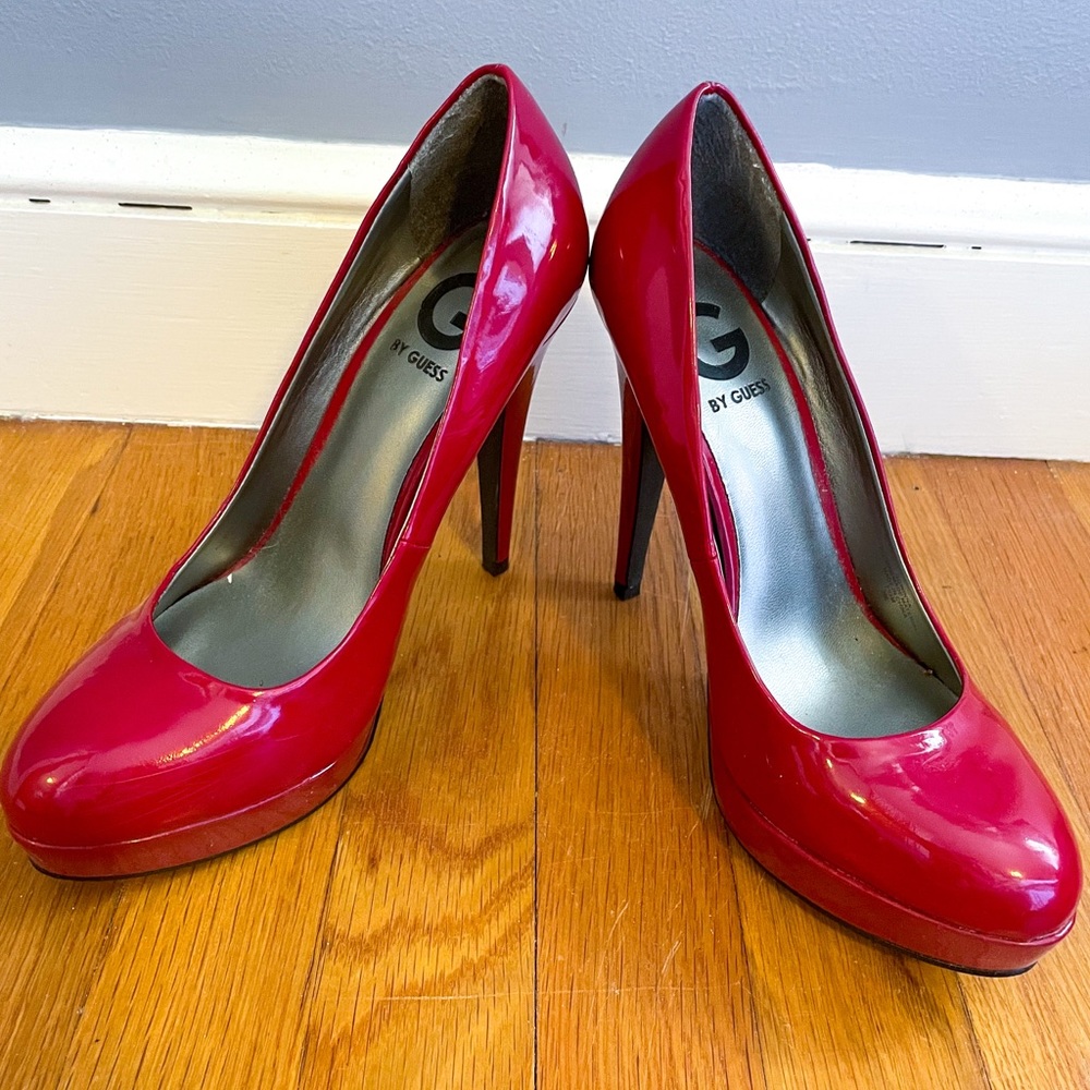G by Guess red patent heels